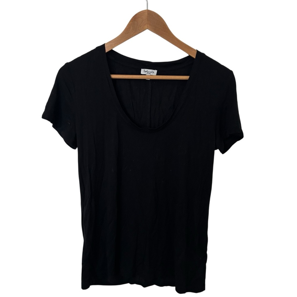 Splendid Women’s Black Scoop Neck Short Sleeve Tee T-shirt Top Size Small